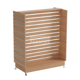 Isla de MDF de 4 Lados Ranurado con Ruedas, Frenos & Refuerzos de Aluminio Diseño Madera 135x120x60cm KW-009 / KD-004