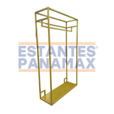 Perchero Exhibidor de Ropa Metal Dorado 200x120x40cm XBH-CR21