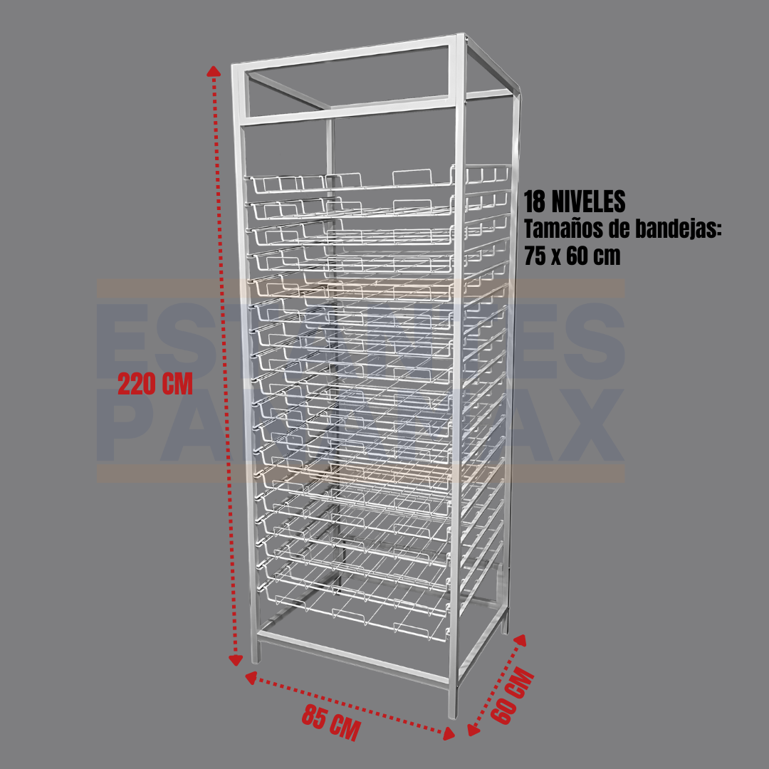 Estante Metálica para Cartulina de 18 Niveles Blanco C-18