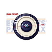 Rueda Fija Trasera para Carretillas de Supermercado 12cm PMX-1396 Rueditas. Llantas.