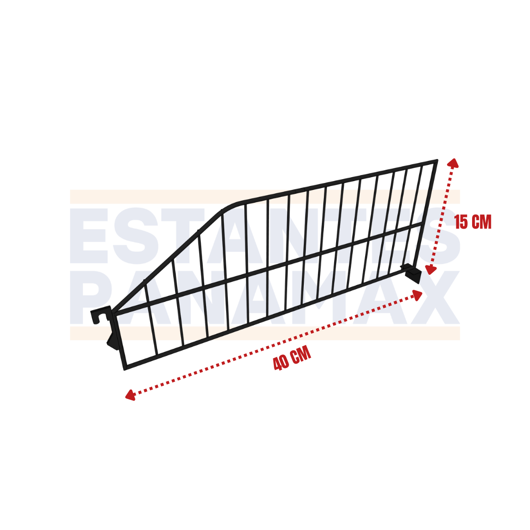 División para Góndolas Negro 40x15cm DN-40