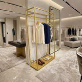 Perchero Exhibidor de Ropa Metal Dorado 200x120x40cm XBH-CR21