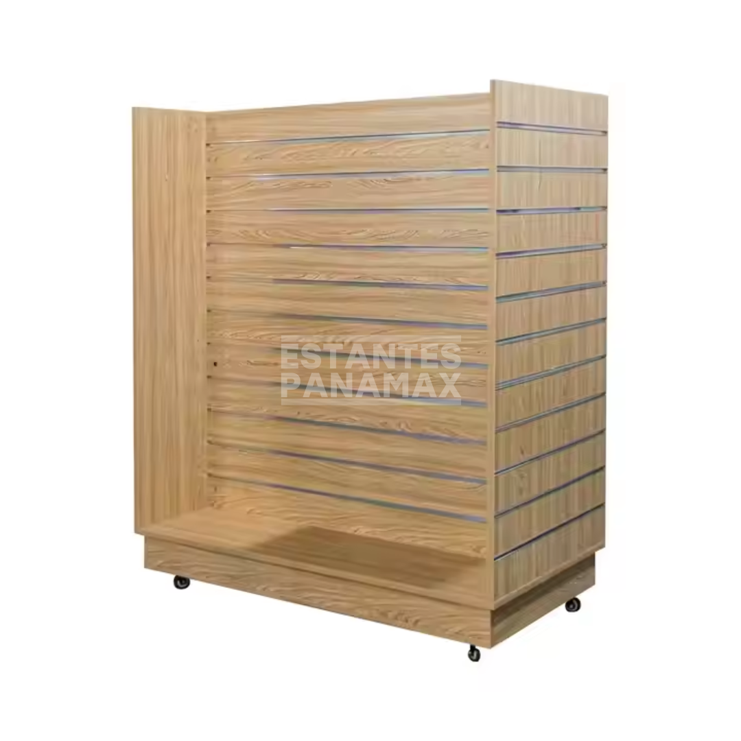 Isla de MDF de 4 Lados Ranurado con Ruedas, Frenos & Refuerzos de Aluminio Diseño Madera 135x120x60cm KW-009 / KD-004