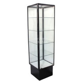 Vitrina Vertical de Aluminio Negro 4 Niveles 200x50x50cm KS-003