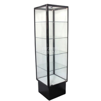 Vitrina Vertical de Aluminio Negro 4 Niveles 200x50x50cm KS-003