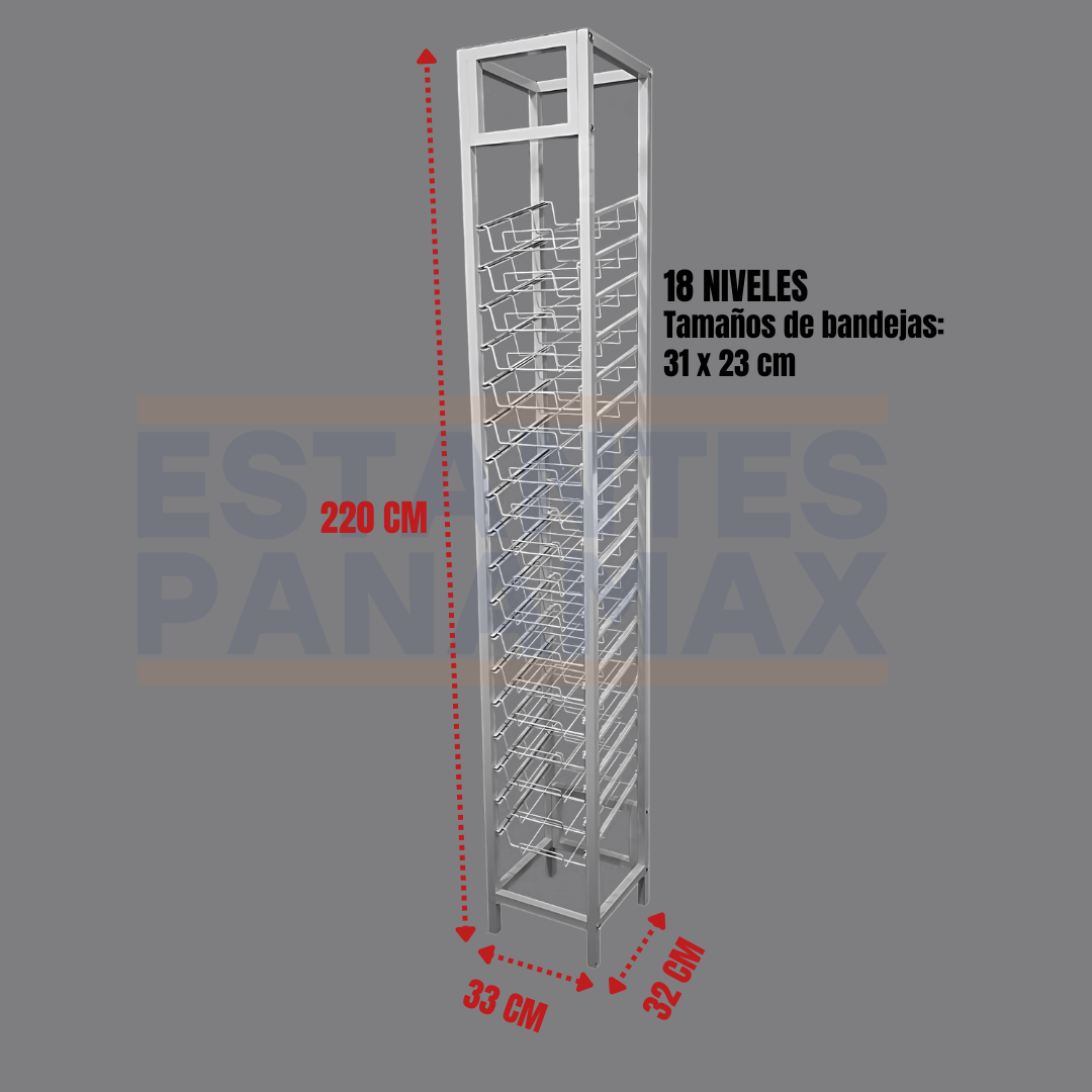 Estante Metálico para Foami de 18 Niveles Blanco F-18