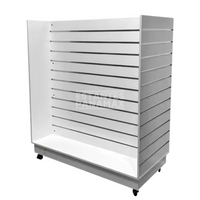 Isla de MDF de 4 Lados Ranurado con Ruedas Frenos & Refuerzos de Aluminio Blanco 135x120x60cm KW-009 / KD-004