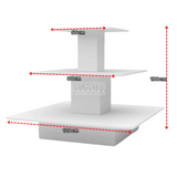 Mueble para Isla 3 Niveles Blanco MDF Grueso 75kg/Nivel 100x120cm KD-005