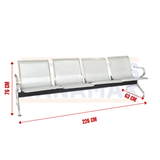 Silla de Espera Metálica de 4 Asientos 76x226x63cm KY-P004