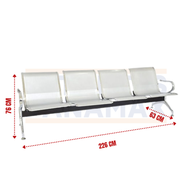 Silla de Espera Metálica de 4 Asientos 76x226x63cm KY-P004