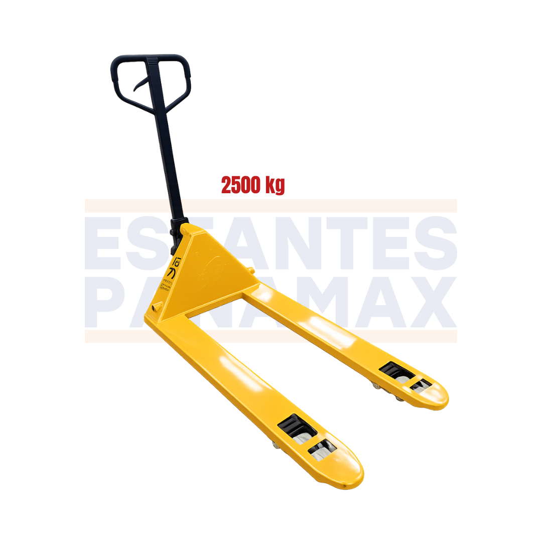 (CALIBRE GRUESO) Transpaleta Manual Jack Pallet Hand Pallet 2500kg Modelo Americano Amarillo 122X68.5cm PMX-1407