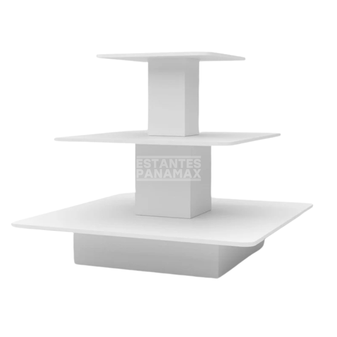 Mueble para Isla 3 Niveles Blanco MDF Grueso 75kg/Nivel 100x120cm KD-005