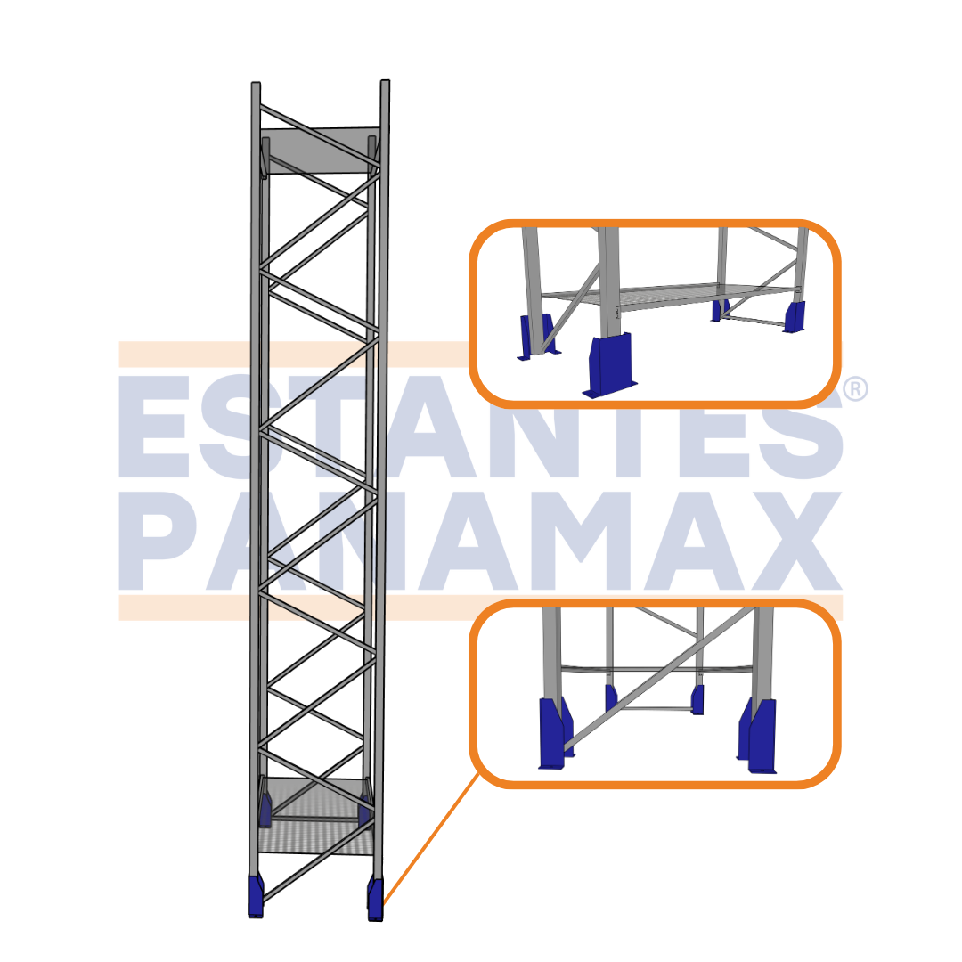 Protector de Rack de Carga Pesado Tipo Bota Azul PMX-1397
