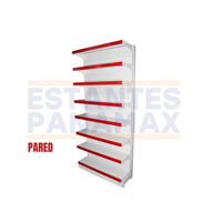 **MODELO ECONÓMICO** Góndola Pared Perforado Blanco 8 Niveles 200x90x30cm 75kg/nivel PMX-3004-P