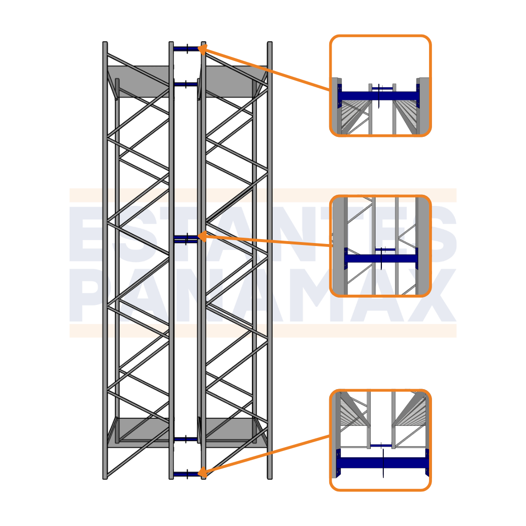Espaciador para Rack de Bodegas de 1 Tonelada 12x20x7.5cm PMX-1368 Separador. Separadores.