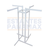 Rack de Ropa de 4 Lados Altura Ajustable de Metal Blanco RP-4