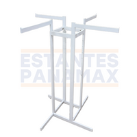 Rack de Ropa de 4 Lados Altura Ajustable de Metal Blanco RP-4