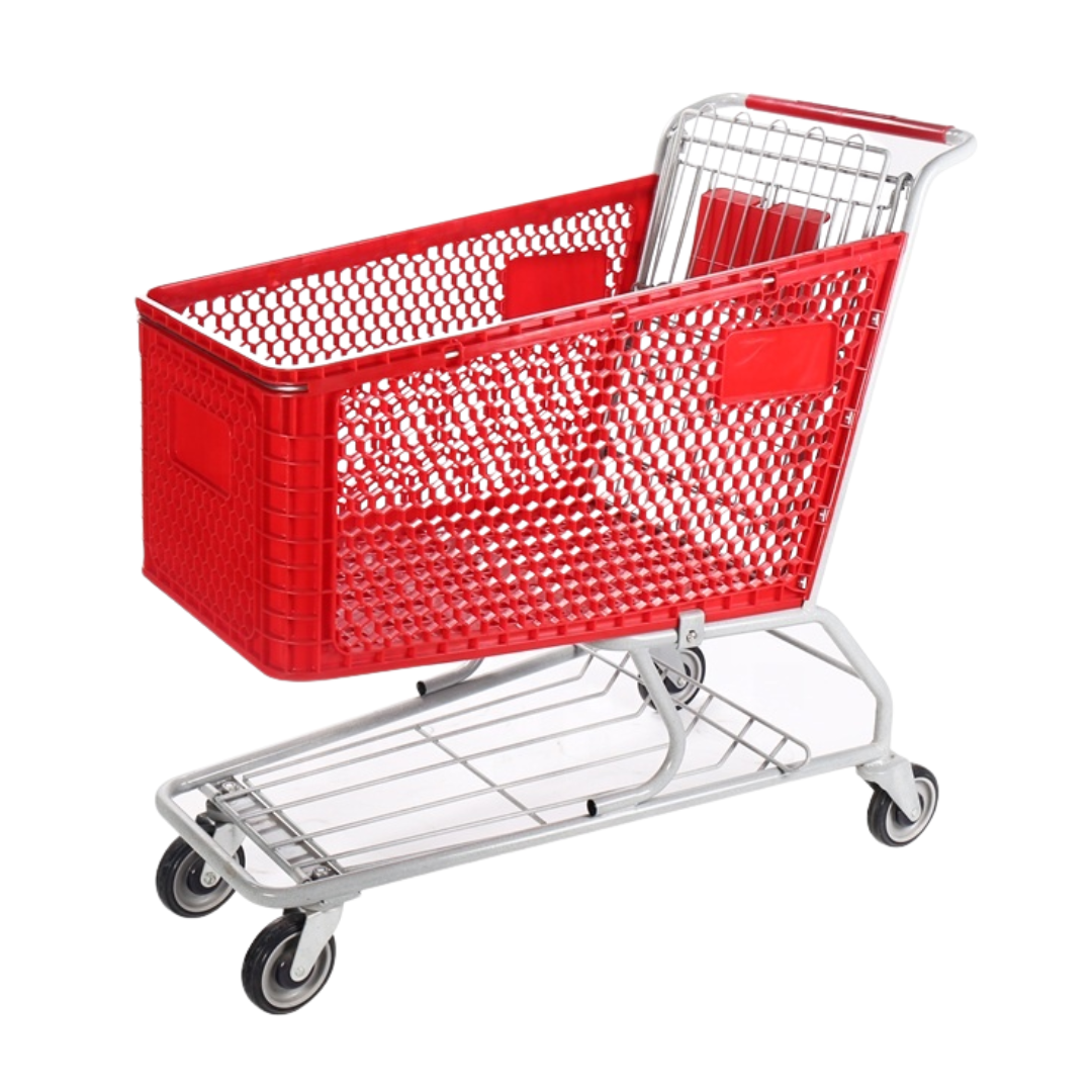 Carretilla de Supermercado Plástico Rojo 180L PMX-1258