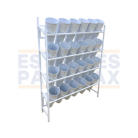 Exhibidor de Flores 4 Niveles 24 Cestas Blanco 153x112x26cm FL-4L-24C