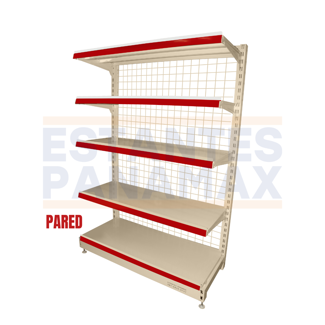 Góndola Pared de Malla 5 Niveles Crema 180x120x55cm 75kg/nivel PMX-1119