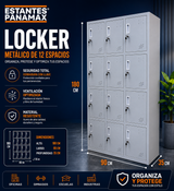 Locker Casillero Metálico de 12 Casillas con Cerradura con Llave 180x90x35cm KY-G033