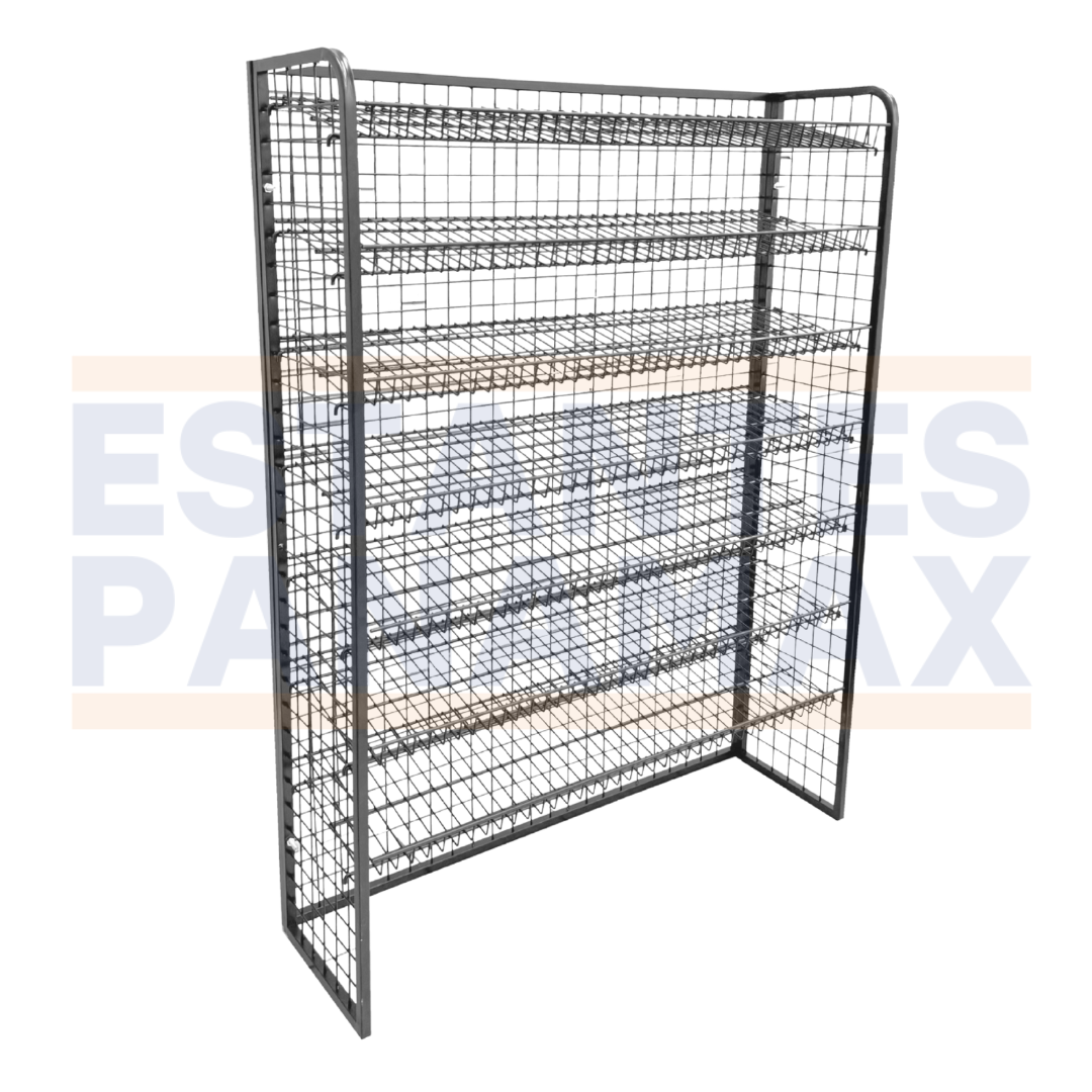 **CALIBRE GRUESO** Rack para Snacks de 7 Niveles Negro 160x120x35cm 75kg/Nivel PMX-1251