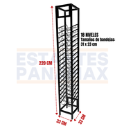 Estante Metálico para Foami de 18 Niveles Negro F-18BLK