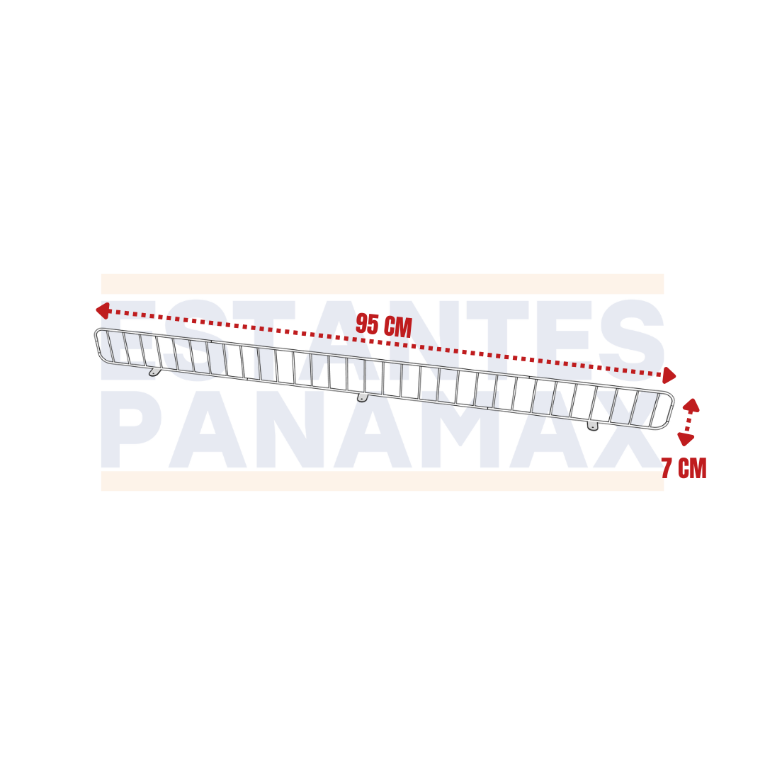 Rejilla Frontal para Góndolas Blanco 95x7cm REJB-95