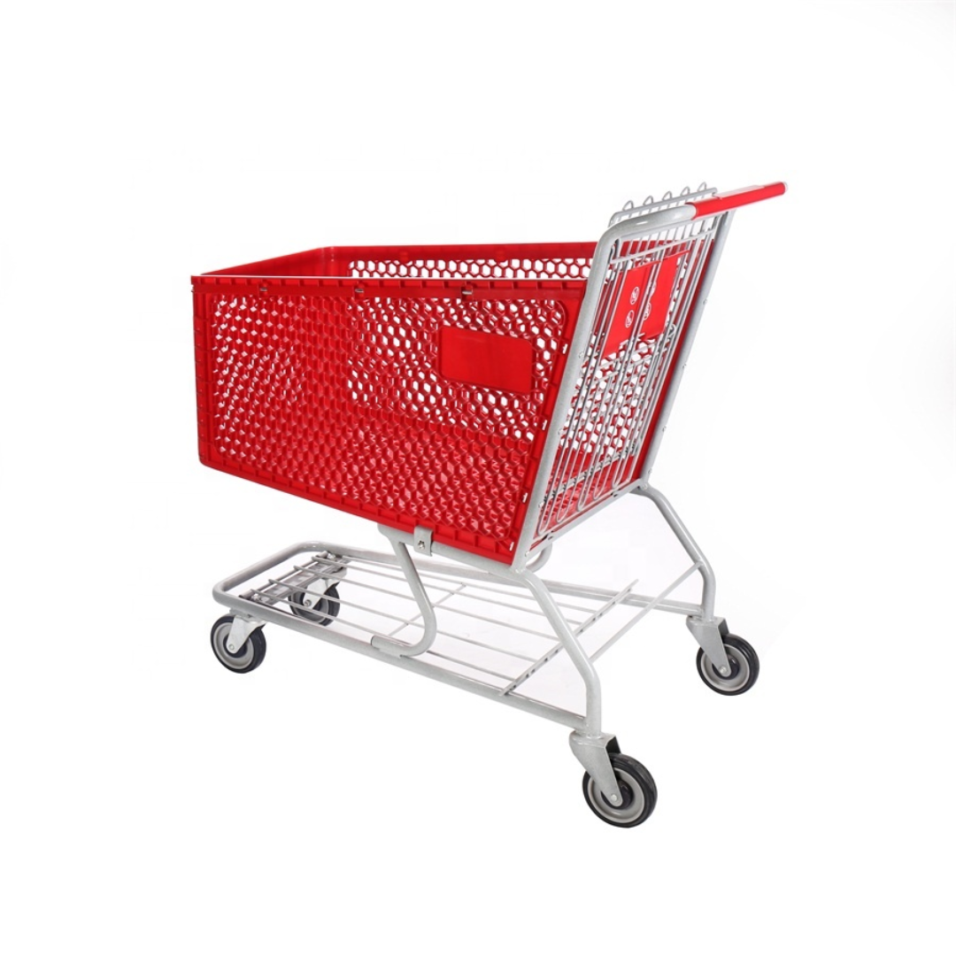 Carretilla de Supermercado Plástico Rojo 180L PMX-1258