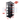 **CALIBRE GRUESO** Góndola Doble Perforado Negro Tipo Cuadrado 220x120x70cm 6 Niveles 275kg/nivel PMX-6002