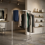 Perchero Exhibidor de Ropa en Acero Inoxidable 135x90cm XBH-CR25
