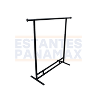 Perchero de Ropa Metálico Negro PMX-1416 Rack de ropa. Exhibidor de Ropa.