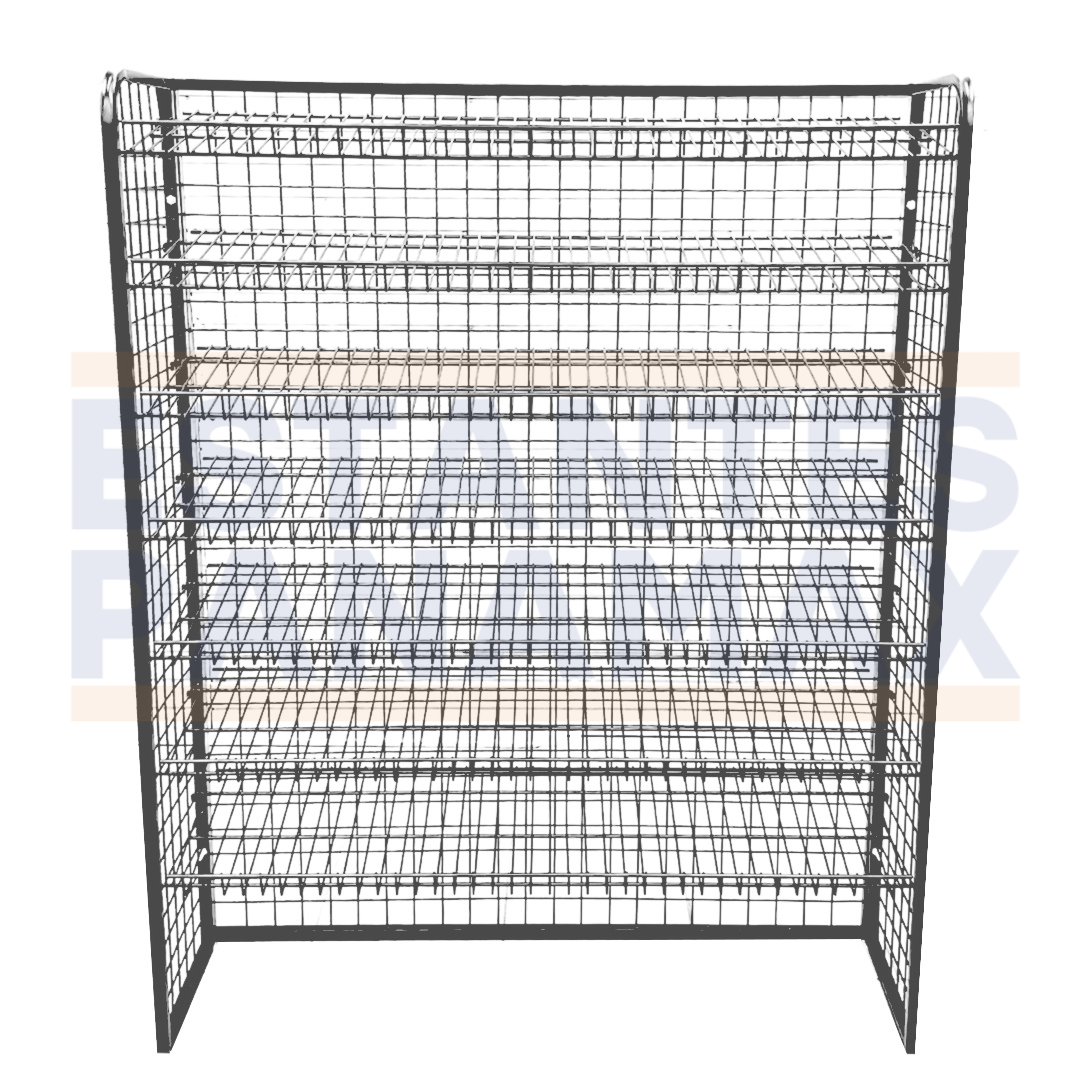 **CALIBRE GRUESO** Rack para Snacks de 7 Niveles Negro 160x120x35cm 75kg/Nivel PMX-1251