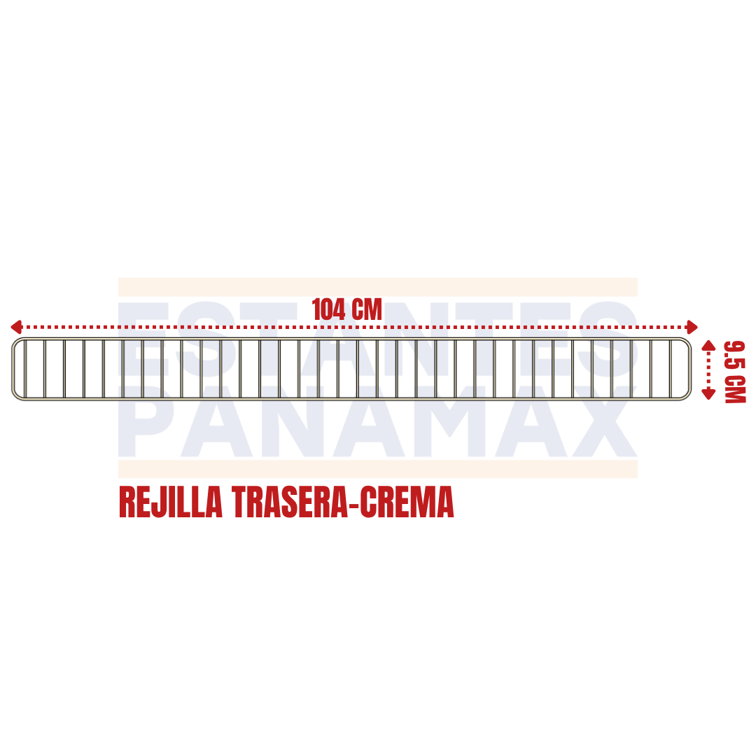 Rejilla de Hierro Trasera Crema 9.5x104cm RT104-CR