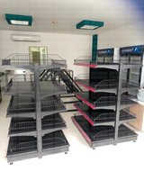 **MODELO ECONÓMICO** Góndola Doble Perforado Negro 5 Niveles 150x120x100cm 75kg/nivel PMX-3009-D