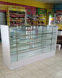 Vitrina de MDF Blanco 3 Niveles de Vidrio Templado 110x100x50cm BNM5-5