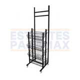 Estante Exhibidor Metálico Negro con Rueditas de 4 Niveles para Paragua PMX-1423