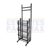 Estante Exhibidor Metálico Negro con Rueditas de 4 Niveles para Paragua PMX-1423