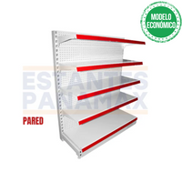 **MODELO ECONÓMICO** Góndola Pared Perforado Blanco 5 Niveles 150x120x50cm 75kg/nivel PMX-1263