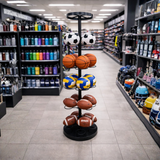 Estante Mueble Exhibidor para Pelotas Balón Negro 200x60cm 5 Niveles XBH-CR28