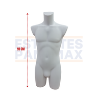 Maniquí Masculino Hombre Torso Completo Blanco de Fibra de Vidrio Sin Base XBH-MT02