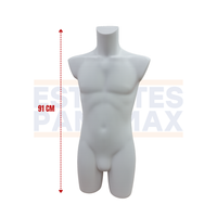 Maniquí Masculino Hombre Torso Completo Blanco de Fibra de Vidrio Sin Base XBH-MT02