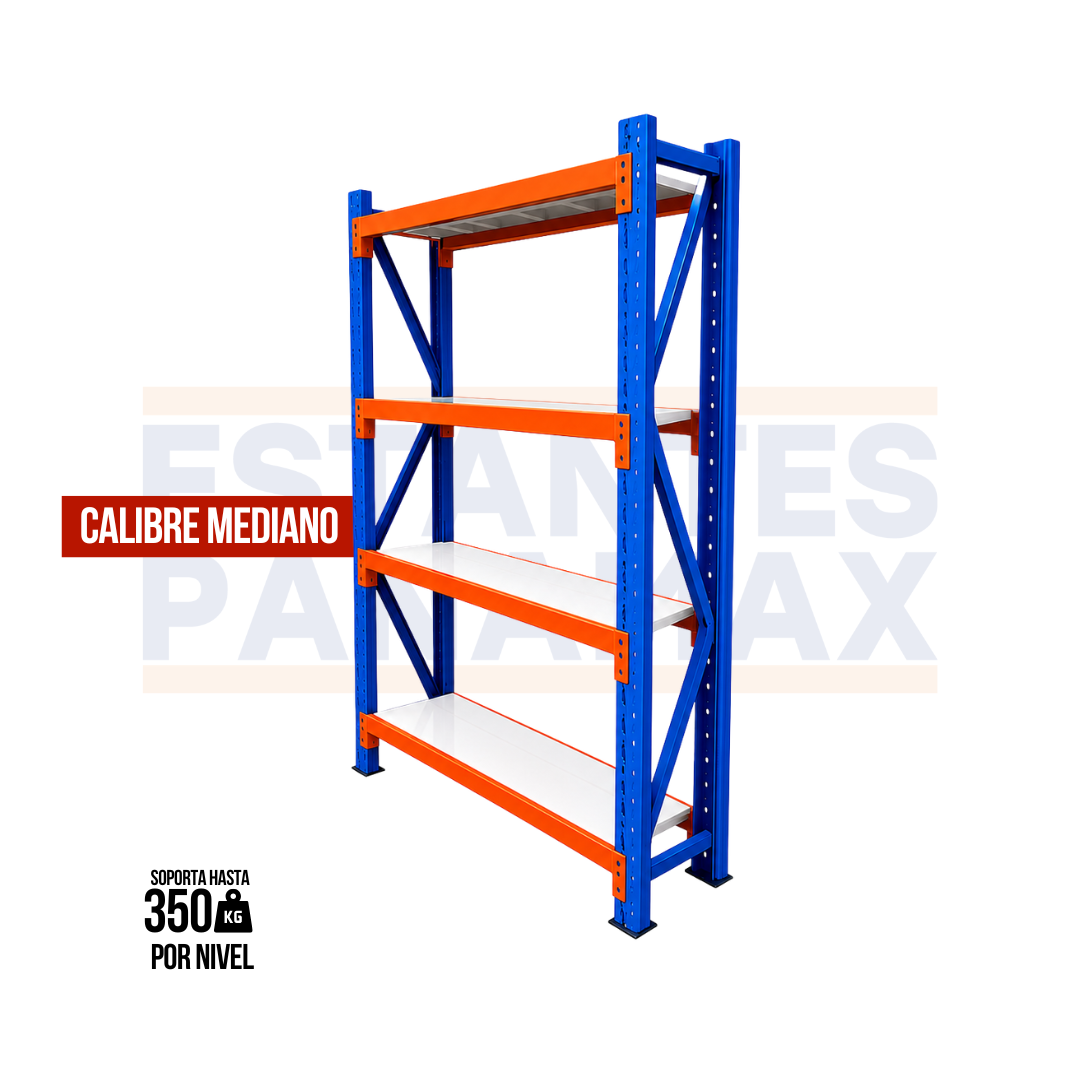 Rack para Bodega de Carga Mediana de 4 Niveles 350kg/Nivel 200x100x30cm PMX-7030-100