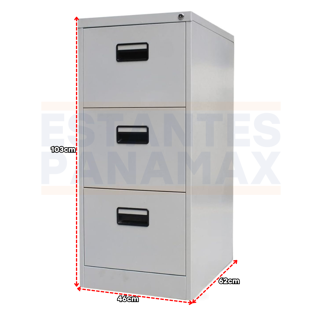 Archivador de Metal Blanco de 3 Gavetas 103x46x62cm KY-G080-3