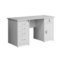 Escritorio de Metal con Superficie de MDF Blanco 75x140x70cm KY-Z103