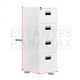 Archivador de Metal Gris de 4 Gavetas 133x46x62cm KY-G080-4