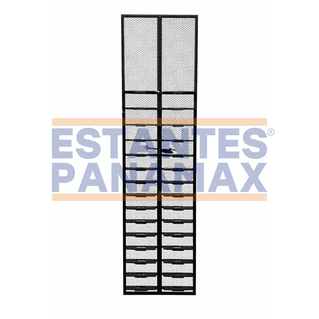 Estante Mueble Exhibidor para 28 Zapatillas Zapatos 240x65cm Negro XBH-CR30