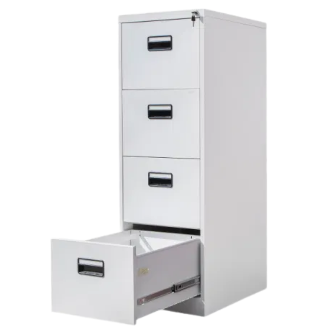 Archivador de Metal Blanco de 4 Gavetas 133x46x62cm KY-G080-4