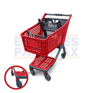 Carretilla de Supermercado Rojo de Plástico 135L PMX-1418