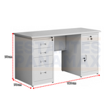 Escritorio de Metal con Superficie de MDF Blanco 75x140x70cm KY-Z103